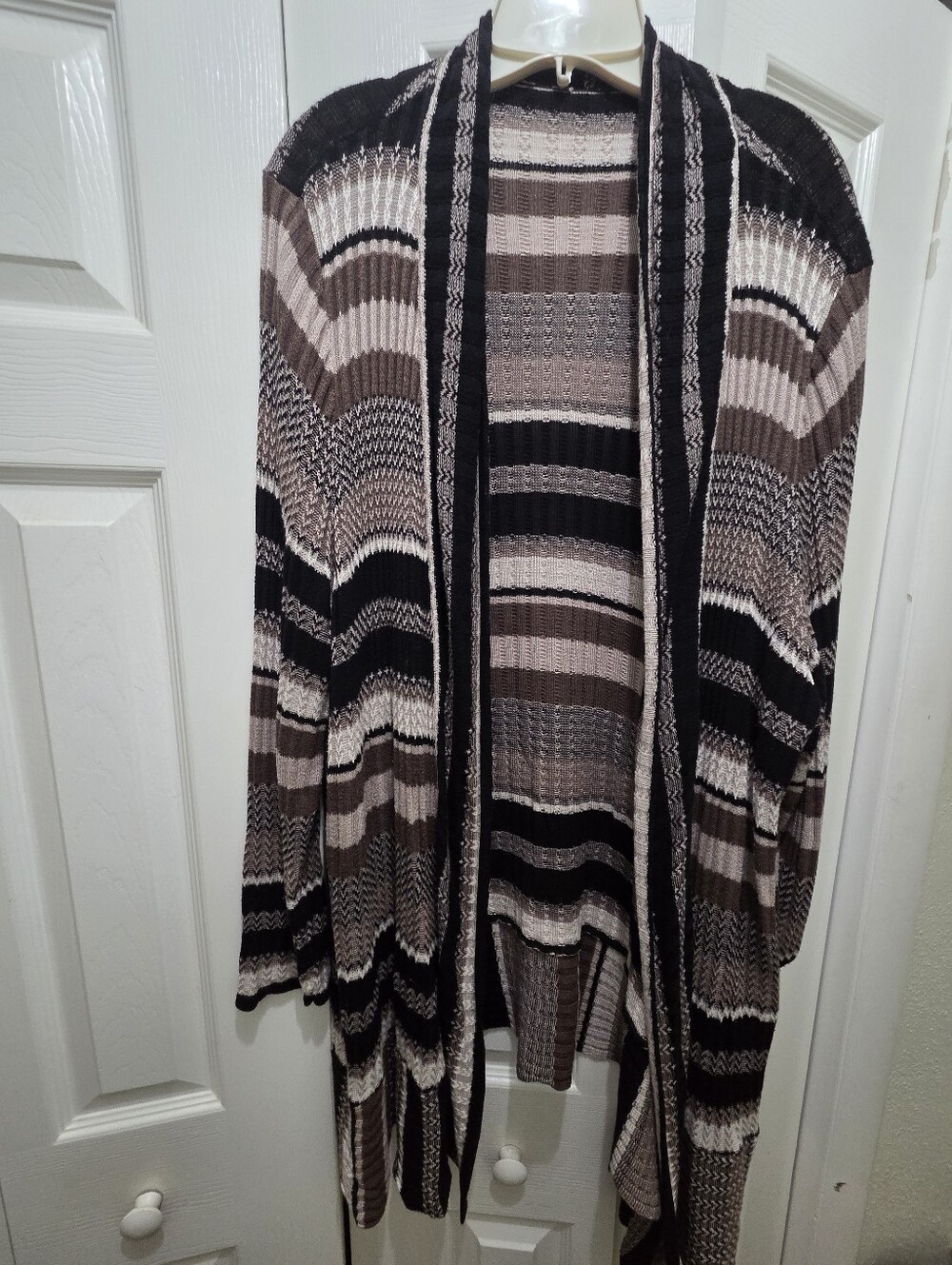 Women’s Avenue Open-Front Striped Cardigan Sweater